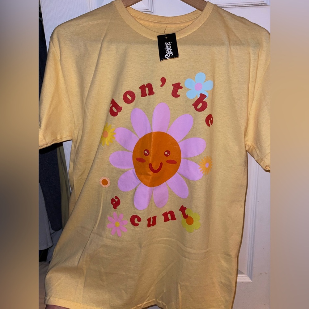 Yellow Graffic Tee Medium